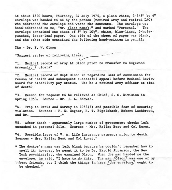 Jul 24, 1975 - Mysterious Letter