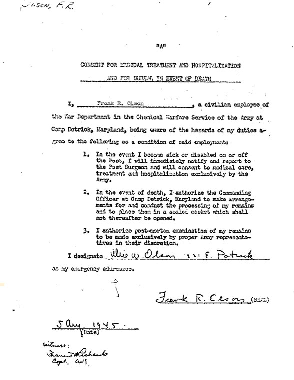 Aug 5, 1945 - Consent for Medical Treatment